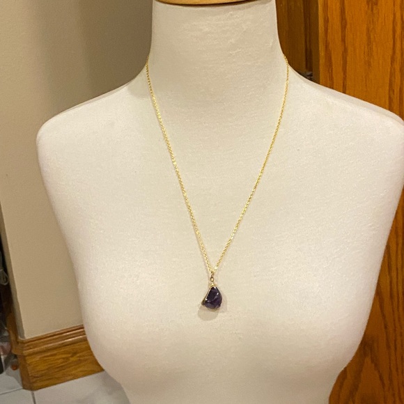 3/$50 Purple Amethysts with gold fill chain - Picture 2 of 10